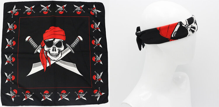 Polyester Pirates Skull Leaves Reggae Bandanas Men Hiphop Headband Headscarf Women Neckerchief Headwear Handkerchief