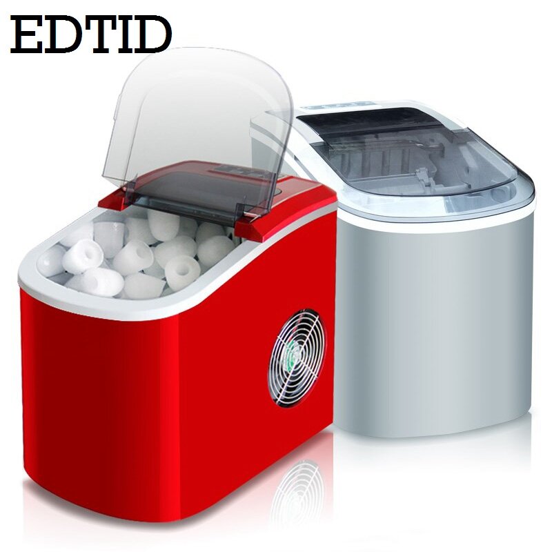 Commercial Automatic Ice Cube Maker Household Portable Electric Bullet Round Ice Making Machine 15kg/24H Coffee Bar Teamilk Shop