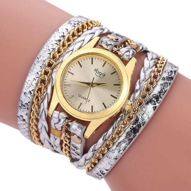Reloj de cuarzo de cuero de marca de lujo para mujer, pulsera informal a la moda, relojes trenzados para mujer 2020