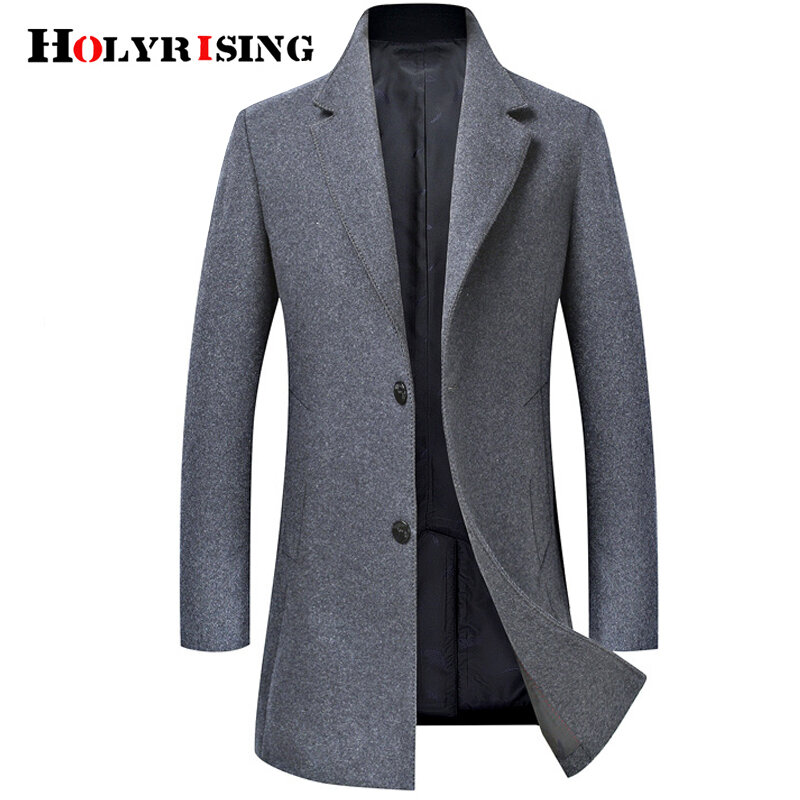 Holyrising abrigo hombre 冬ジャケットの男性のウールジャケットファッション上着暖かいコート男性のカシミヤコートマントオム 18522- 5