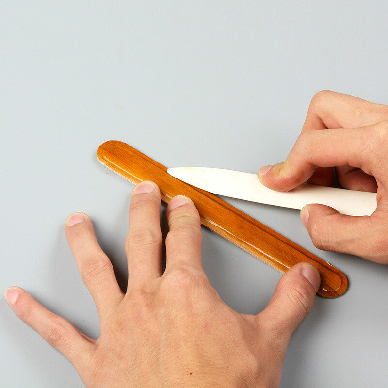 1PC przenośny naturalny Folder kości narzędzie do punktowania składane bigowania papieru rzemiosło skórzane dla Handmade narzędzie kaletnicze