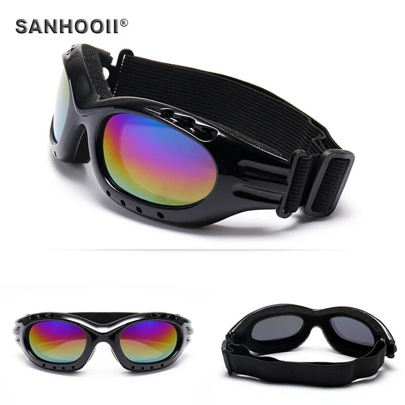 Óculos esportivos à prova de vento, armação com lentes antipoeira para motociclismo, ski, snowboard