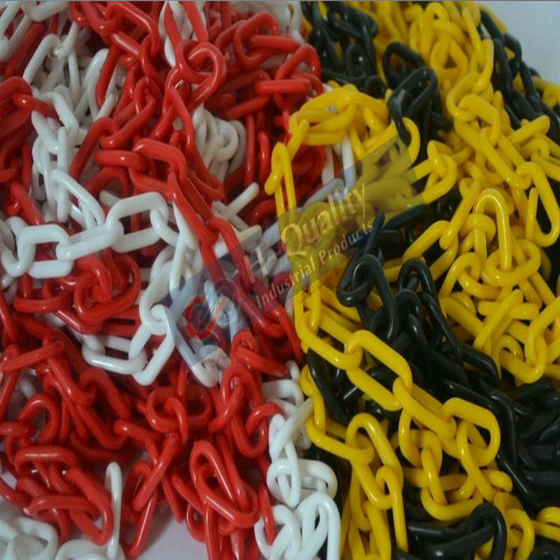 25M/LOT Fresh HDPE Traffic Safety Facilities Road Cone Guard Warning Chain 8MM Diameter Plastic Chain With Free Plastic S Hooks