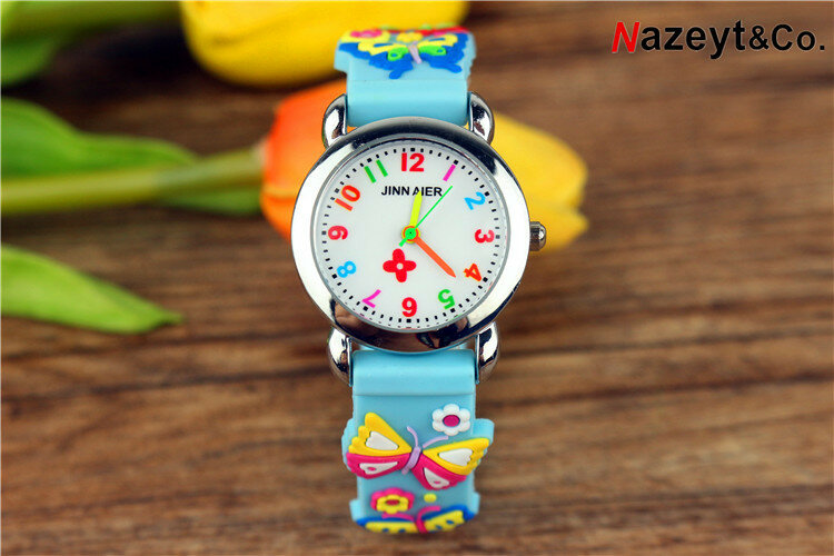 2021 adorável menina 3d silicone macio relógio de quartzo simples e fácil de entender geléia relógio para crianças