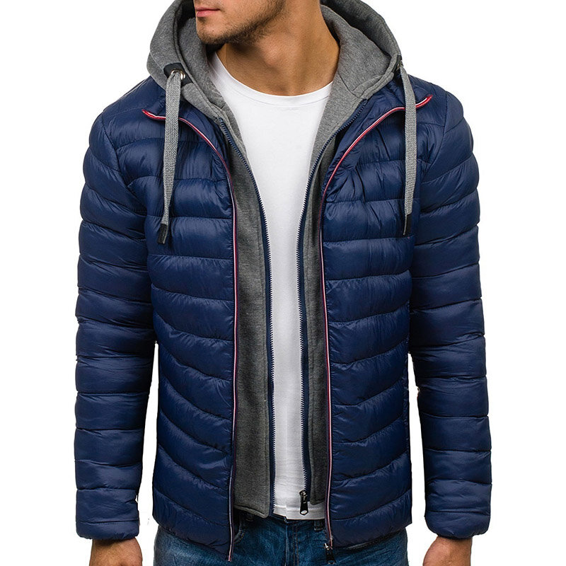 Горячая Распродажа, зимняя мужская куртка ZOGAA, простое Модное теплое пальто, дизайнерская мужская теплая Модная брендовая парка с вязаными ...