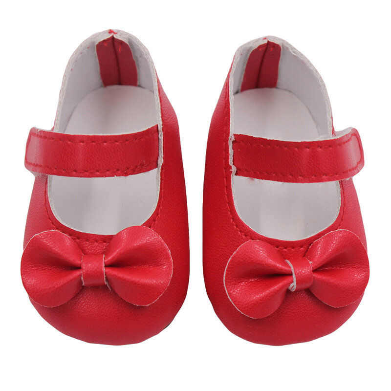 Dollトーク5色弓ノット人形の靴新到着18インチアメリカ人形の靴のための子供のアクセサリーbjd人形ベルクロ靴