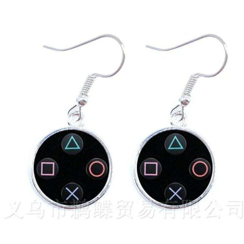Creative Jewelry Art Picture Drop Earrings Geeky Perfect Gift Idea Men Video Game Controller Women 16mm Glass Dome Earrings