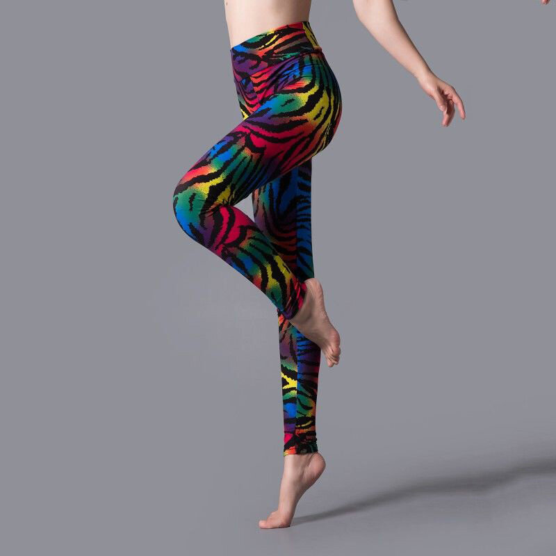 YSDNCHI – Legging taille haute imprimé léopard à rayures pour femme, pantalon d'entraînement, de sport, Push-Up, de Fitness, nouvelle collection
