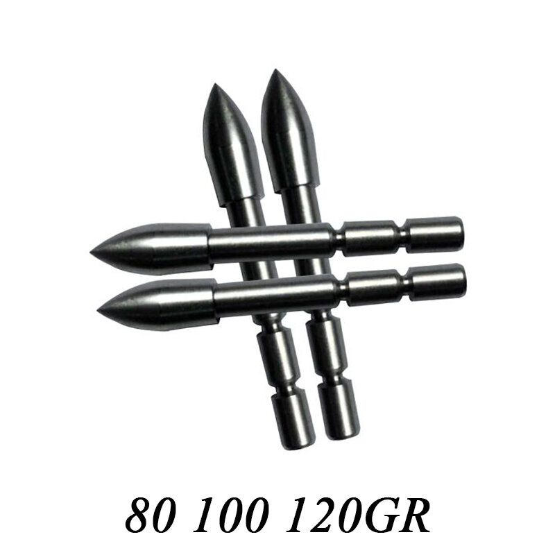 Pointes de tir à l'arc 80gr 100gr 120gr, 12 ou 24 pièces, tête de flèche large ID4.2mm pour bricolage, flèches de chasse