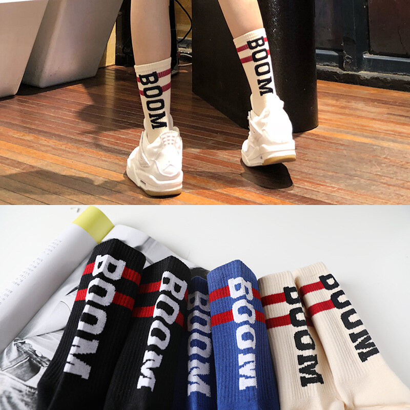 Hot Tide Brand Cool Tube Socks European And American Street Hip-Hop Skateboard Socks Personality Sports Cotton Socks