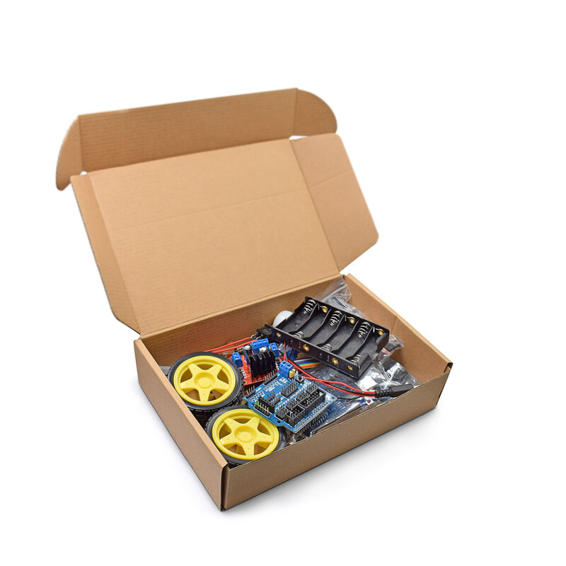 Arduino DIY Kit 용 초음파 모듈, 리모콘이있는 스마트 로봇 카 2WD 섀시 키트