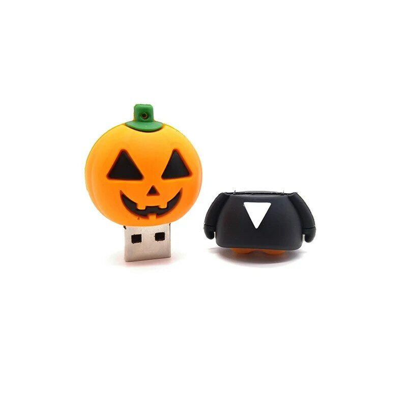 USB Stick Kartun Labu Rakasa USB Flash Drive 4GB 8 Gb 16GB 32GB 64GB Flashdisk Memori tongkat Halloween Hadiah Pena Drive CLE USB