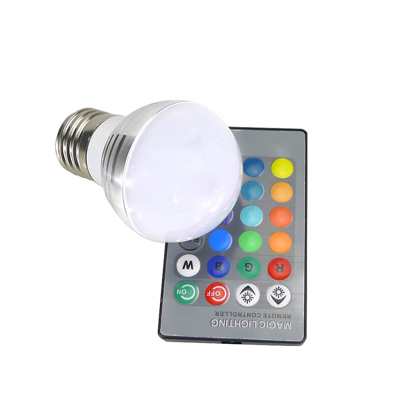 Bombilla LED RGB E14 E27, foco de 3W, 85-265V, iluminación mágica RGB para vacaciones, 16 colores con Control remoto IR