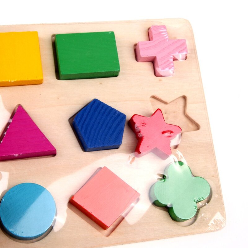 เด็กของเล่นไม้เด็กที่มีสีสัน3D ปริศนาเรขาคณิตการเรียนรู้ Montessori ของเล่นเด็กของเล่นไม้ปริศนา Dropshipping