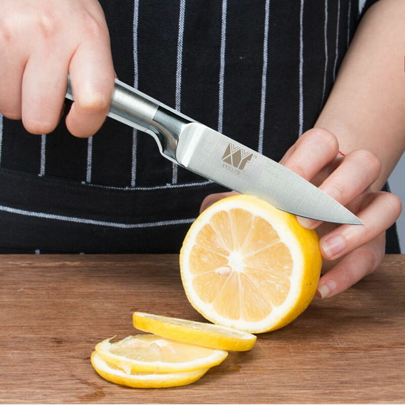 Кухонные ножи из нержавеющей стали XYj, для фруктов, кожуры, сантоку, шеф-повар, нарезка хлеба, японский кухонный нож, набор аксессуаров