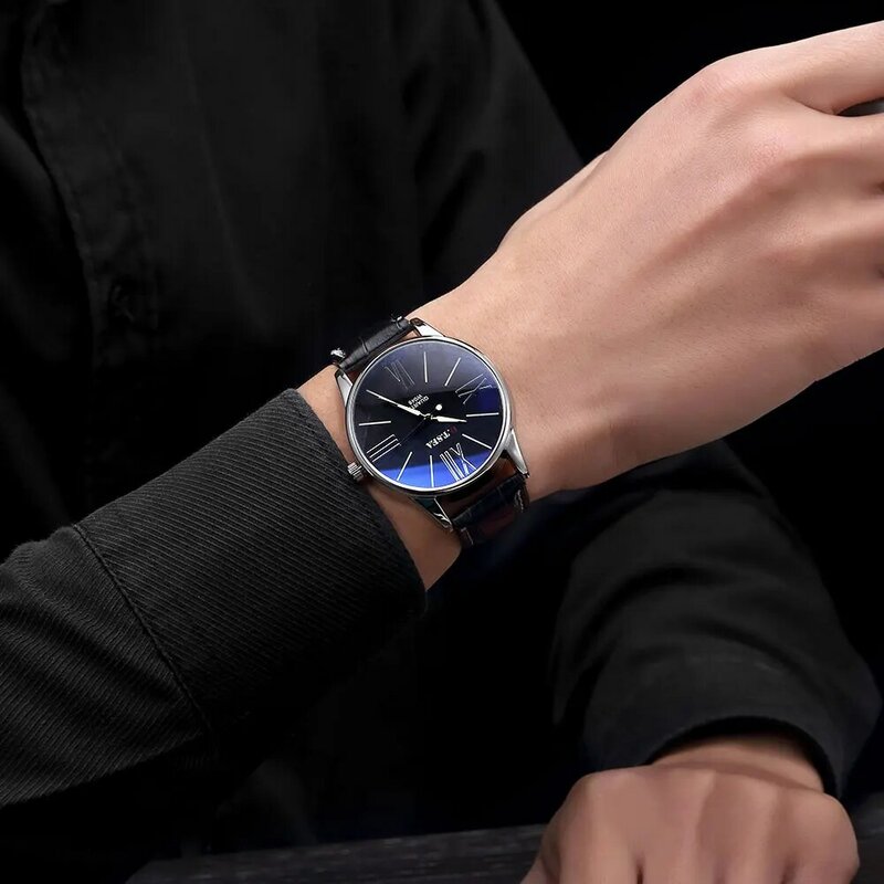 Reloj de cuarzo de marca de moda de lujo para hombre y mujer, pulsera de negocios de cuero informal, novedad de 2020