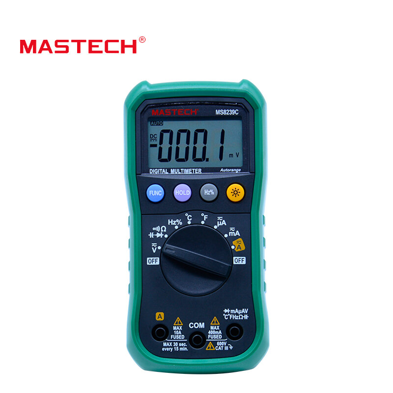 Multímetro digital mastech ms8239c ac dc tensão atual capacitância frequência temperatura tester faixa automática multimetro 3 3/4