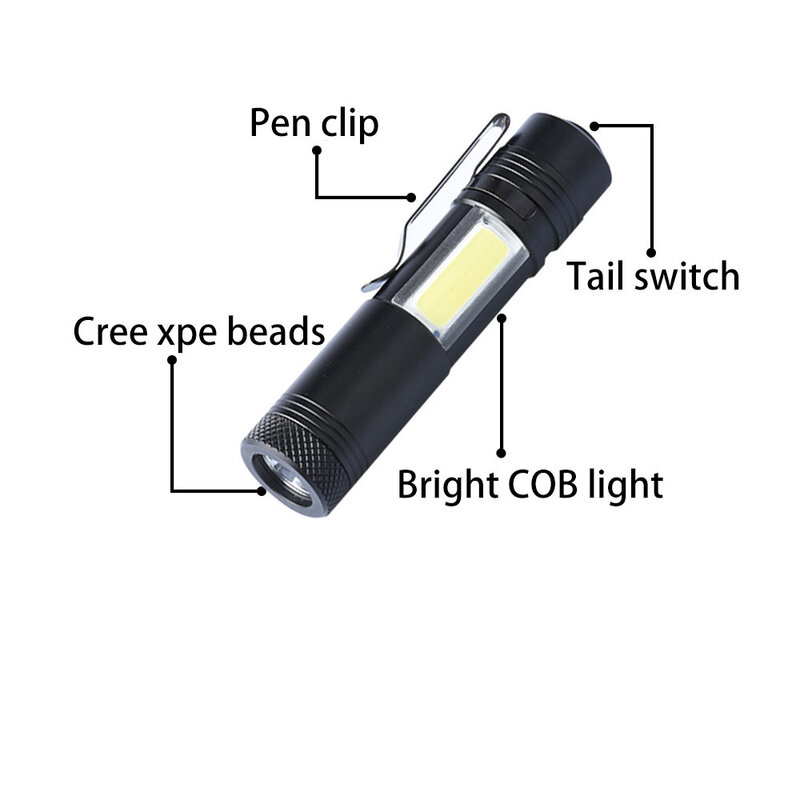 Lanterna led ultra brilhante xpe uextra, mini lanterna portátil para caneta