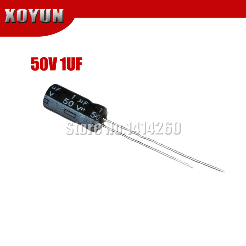 Condensador electrolítico de alta calidad, 50 unids/lote, 50V, 1UF, 4x7mm, 1UF, 4x7