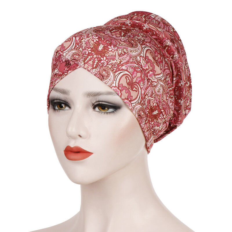Women Hair Accessories Fashion Women Muslim Hijab Hat Bohemia Style Lady Turban Cap  Head Wrap Cap