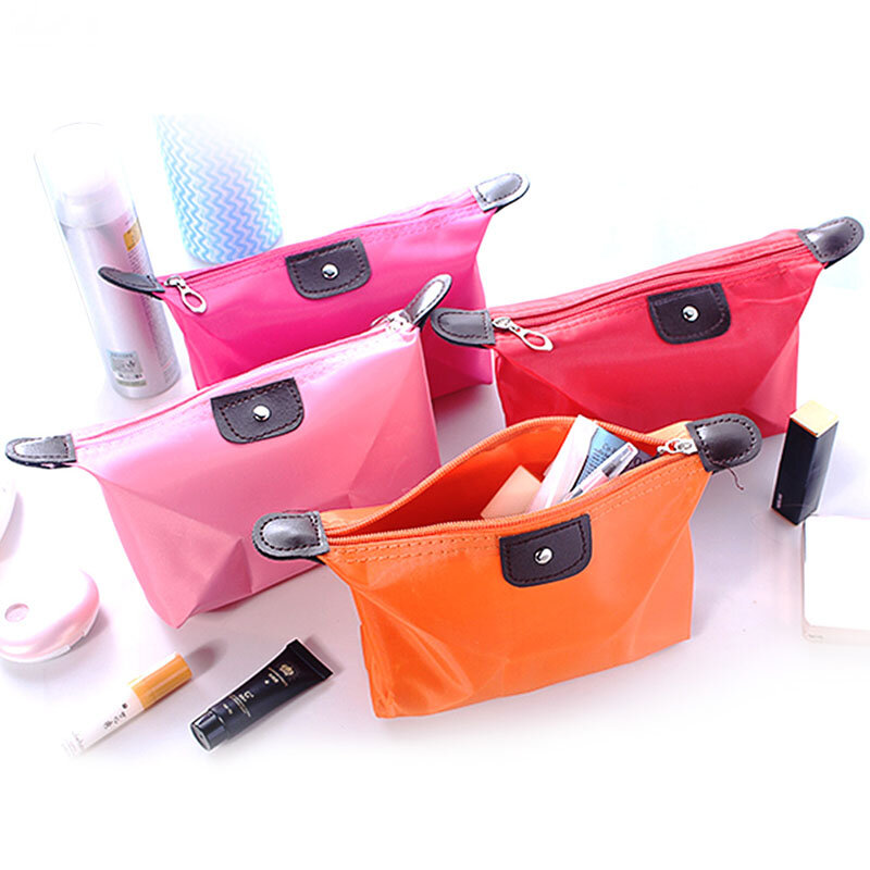 12 farben Dame Mädchen Knödel Make-Up Tasche Einfarbig Casual Multifunktionale Wasserdichte Waschen Kosmetik Tasche Toiletten Lagerung Handtasche
