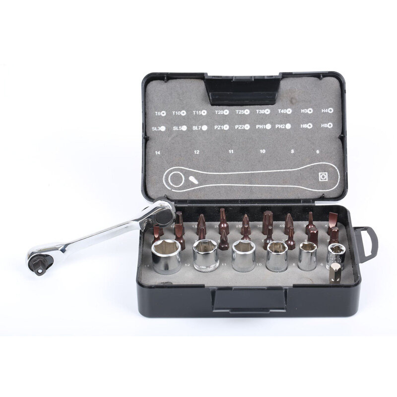 25 IN 1 ratchet wrench bit set double Head 72Gears Spanner wrench sleeve screwdriver set hand tool kit