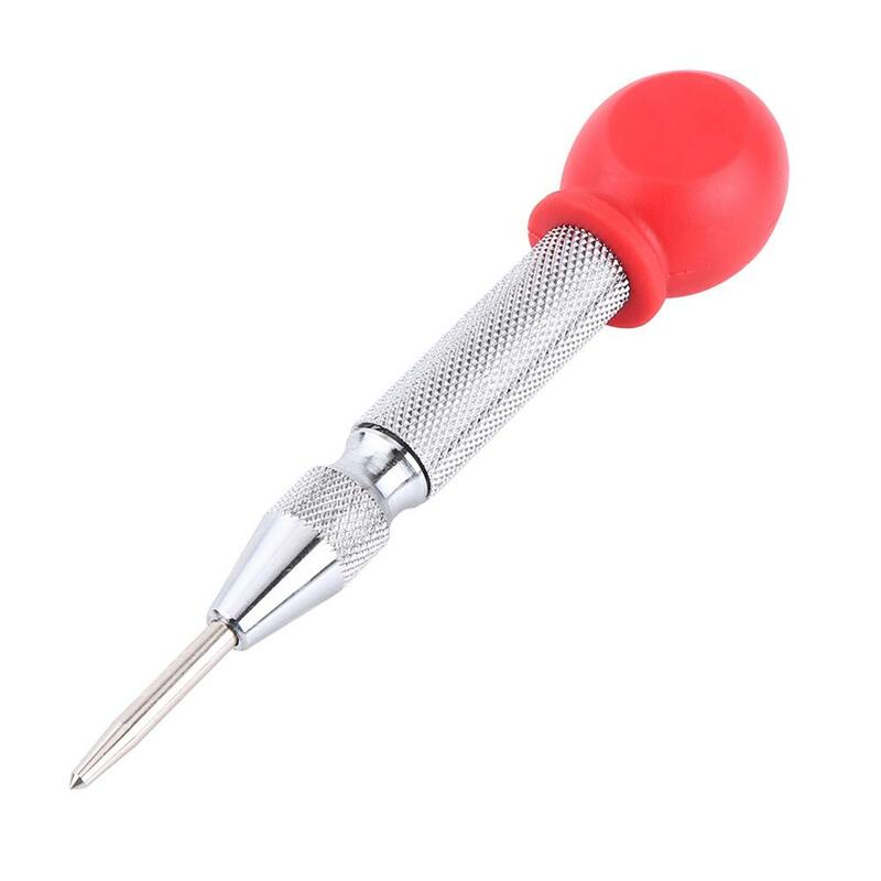 Nosii Professional Automatic Center Hole Pin Punch Spring Loaded Screw Auto Marking Drilling Tool HHS Tip Brass Body Silver