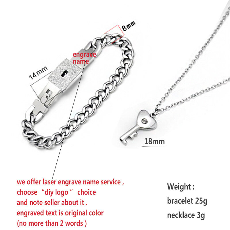 Aziz Bekkaoui Mode Naam Key Sieraden Lock & Key Lover Sieraden Brede Mannen Armband Figaro Ketting Armbanden Drop Verzending