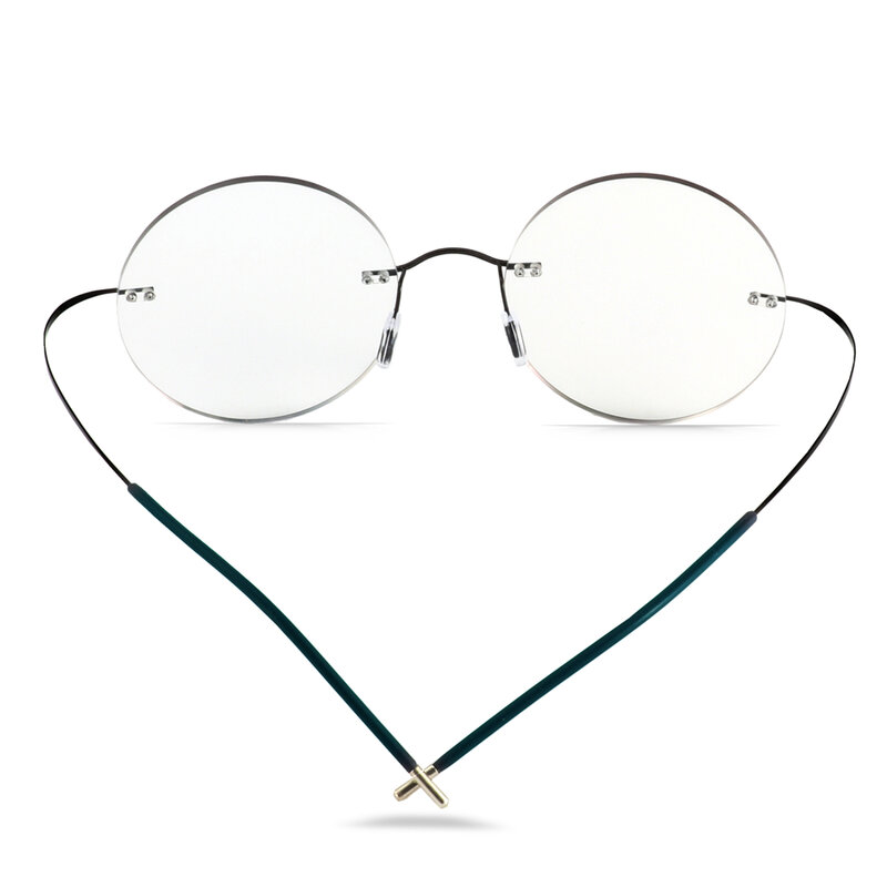 Gafas de lectura fotocromáticas para hombre y mujer, lentes de titanio sin marco, ultralivianas, redondas, coreanas, 1,0, 1,5, 2,0, 2,5, 3,0