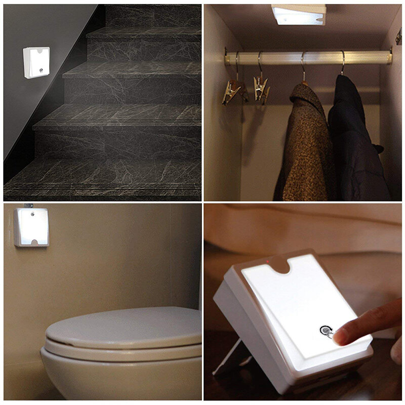 DONWEI-luces LED cuadradas de noche para debajo del armario, lámpara de escritorio para armario, escaparate, cajón, armario, iluminación interior