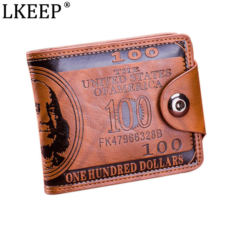 Modny wzór dolara etui na karty męskie portfele portfel z kieszonką na pieniądze moda krótki portfel ze skóry PU portmonetka 2 kolory
