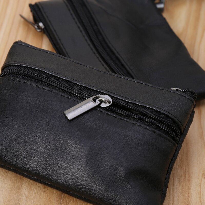 1PC Vintage Leather Men's Zipper Purses Coin Purse Cash Change Wallet Key Holder Money Pouch Gift for Women