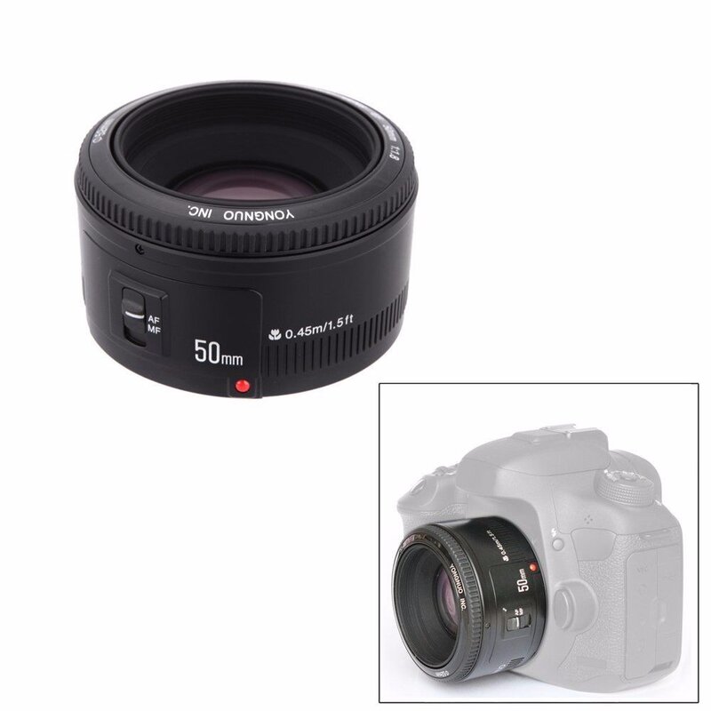 IN STOCKYONGNUO YN50mm YN50 F1.8 Camera Lens EF 50mm AF MF Lenses For Canon Rebel T6 EOS 700D 750D 800D 5D Mark II IV 10D 1300D