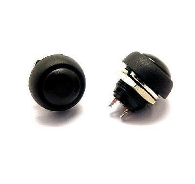 Interruptor de botón momentáneo impermeable, 5 piezas, negro, 12mm, Mini interruptor redondo