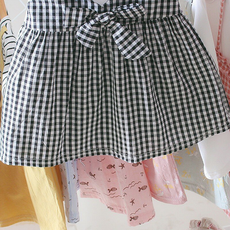 Summer Baby Girl Clothing 0-3Y Casual Toddler Newborn Baby Girls Dress Plaid Fake Two Piece Party Birthday Dress For Girls