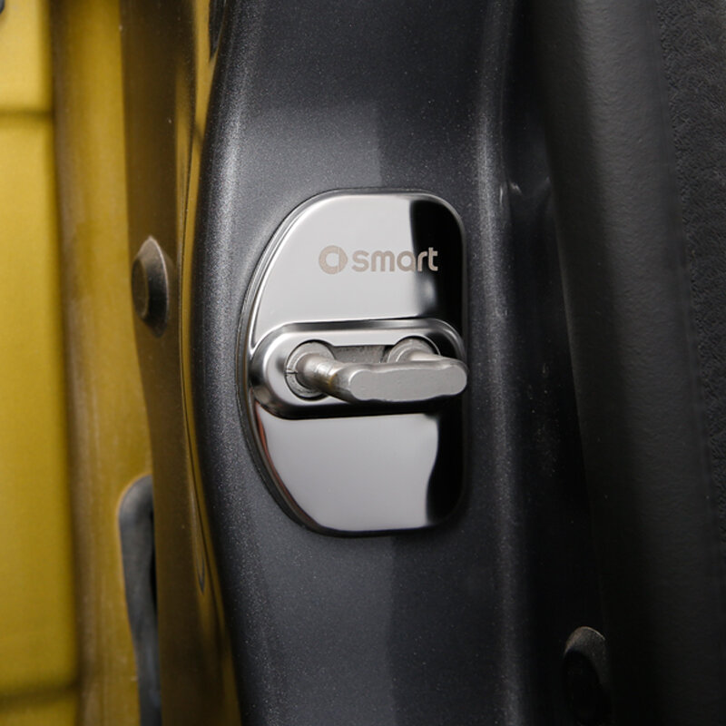 4 sztuk ze stali nierdzewnej blokada drzwi samochodu obejmuje emblematy ochrona rdzy akcesoria samochodowe samochód stylizacji Smart 453 Forfour dekoracji samochodu