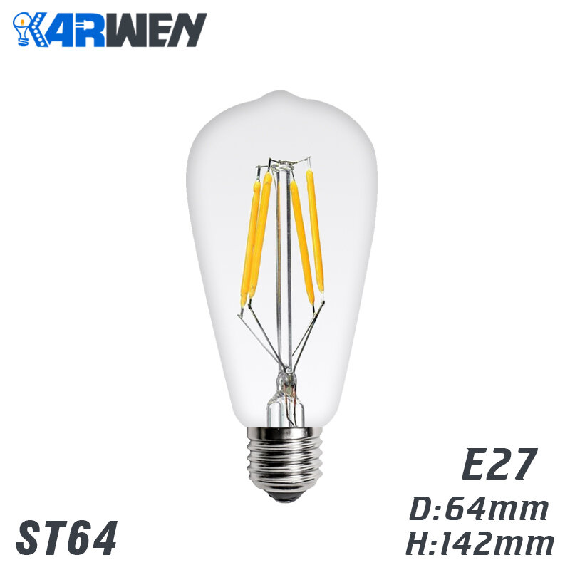 KARWEN-لمبة خيوط LED عتيقة ، E27 ، E14 ، 220 فولت ، 2 واط ، 4 واط ، 6 واط ، 8 واط ، ريترو ، اديسون ، شمعة