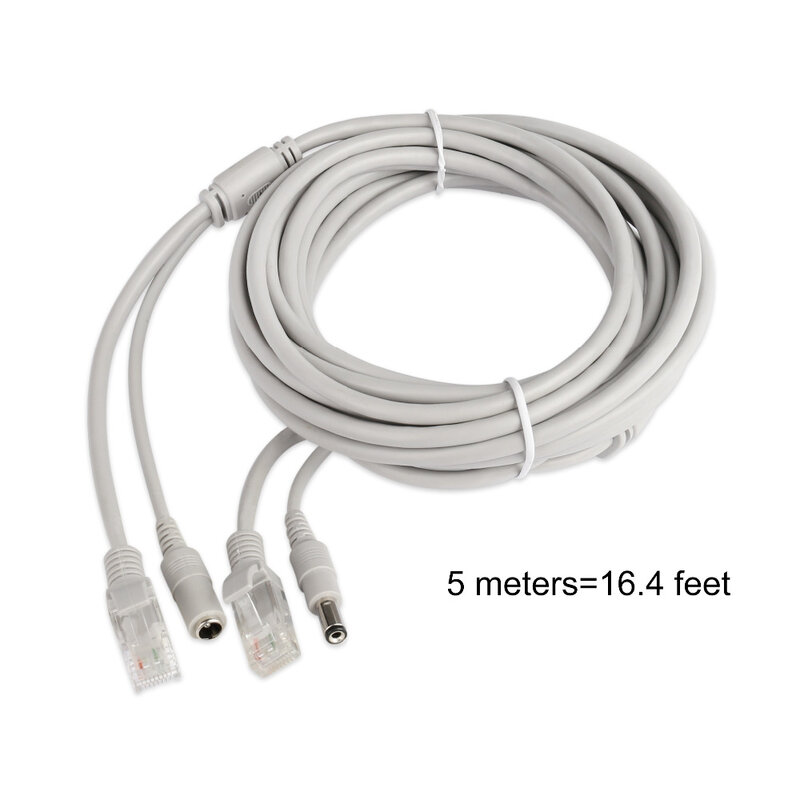 Miecu-Cable de alimentación Lan de 30m/20m/15m/10m/5m, RJ45 + DC 12V, Cables de red para cámara IP de red CCTV