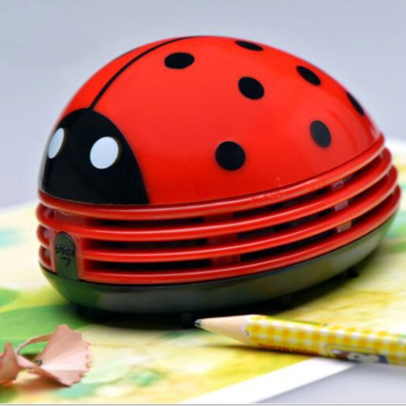 Portable Mini Desk Vacuum Ladybug Dust Cleaner Desktop  Keyboard Cleaner Table Coffee Battery Dust Collector Cleaning