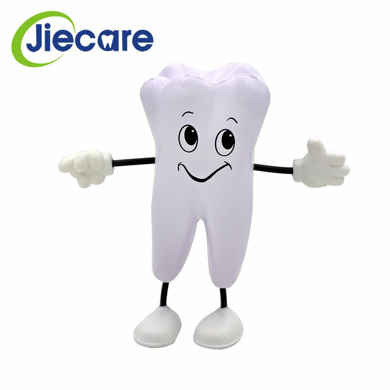 1pc Tooth-figure Squeeze Toy Soft PU Foam Tooth Doll Model Shape Dental Clinic Dentistry Promotional Item Dentist Gift