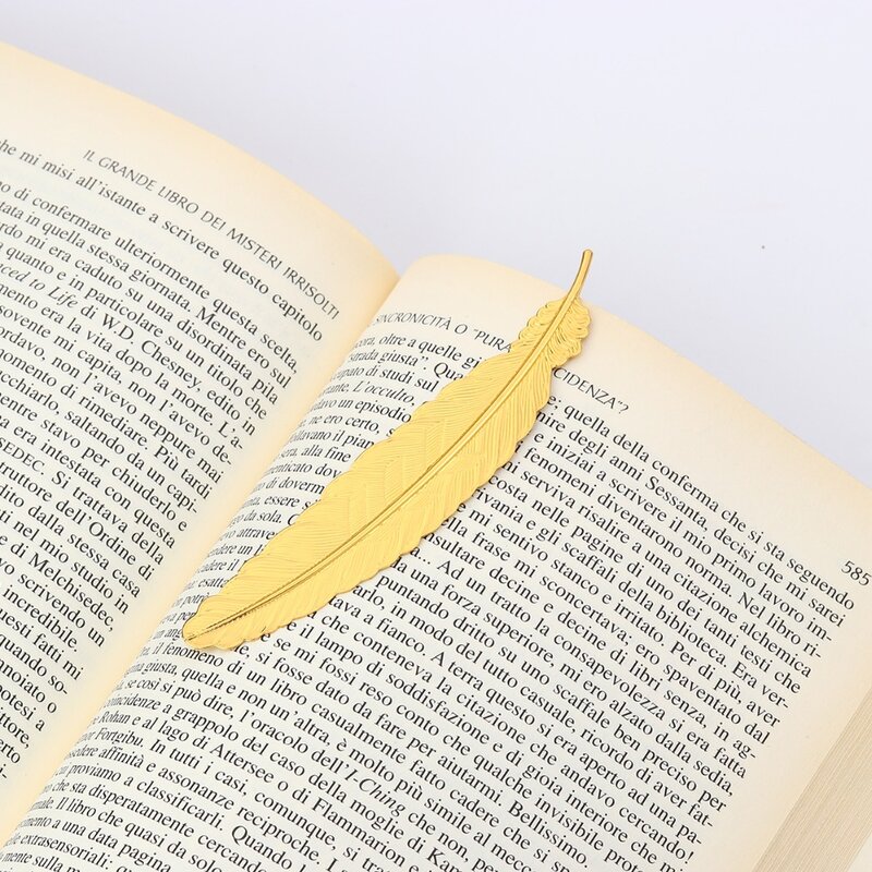 Coloffice 2PCs Classical Metal Feather shape iron bookmark Gifts for Friends Creative Bookmark Office&School Supplies 11.5x2.3cm