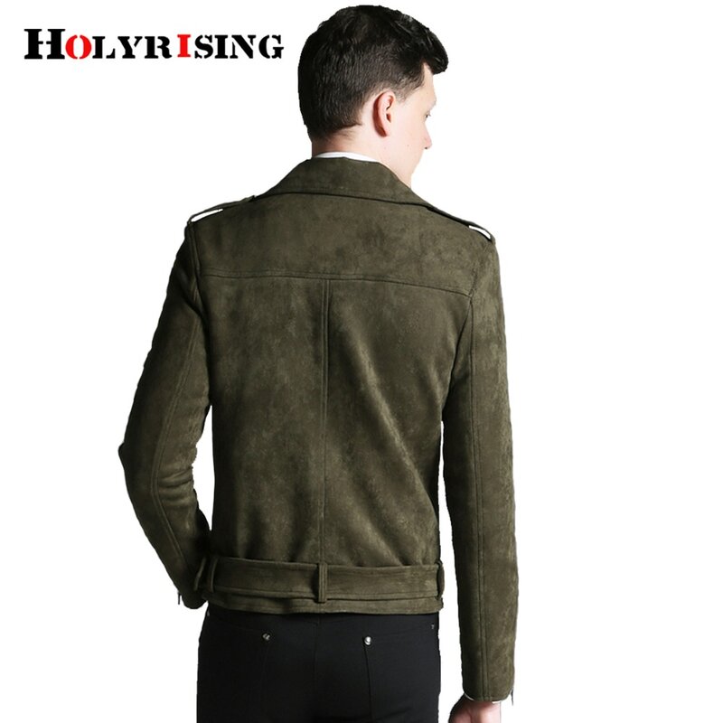 Jaqueta de inverno masculina, casaco de camurça falsa para motocicleta # holyrising #18113