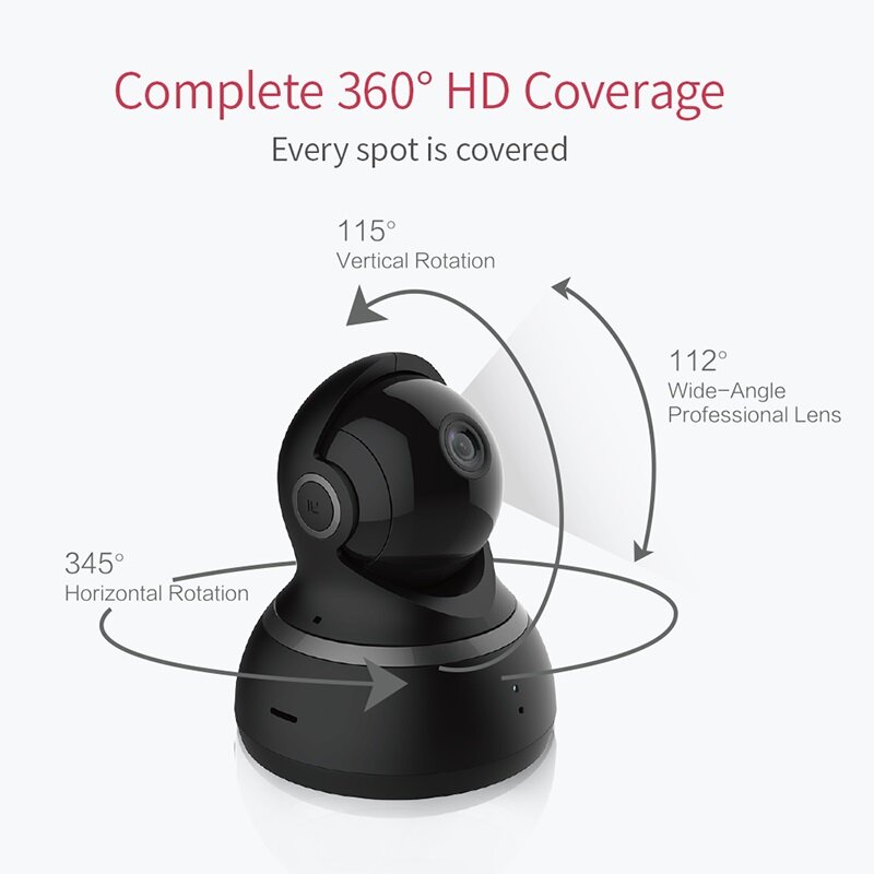 يي كاميرا بشكل قبة 1080P عموم/إمالة/التكبير اللاسلكية IP نظام مراقبة الأمن كاملة 360 درجة التغطية للرؤية الليلية