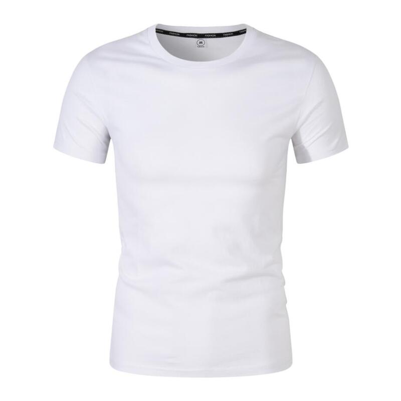 2019 di Modo di T-Shirt Uomo Breve Casual Cotone Solido Per Il Giorno di Estate