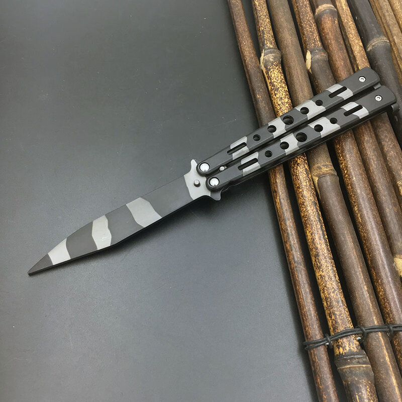 5Cr13Mov Stainless Steel knife  Butterfly Training Knife butterfly  in knife gaming tool knife dull tool no edge
