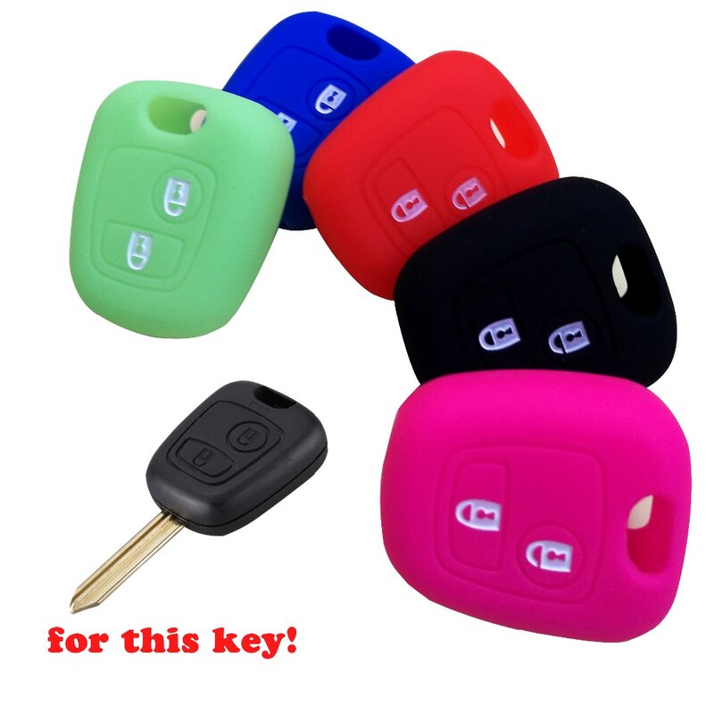 Car Key protection Silicone Cover shell 2 Button for Peugeot  206 307 207 408 for Citroen C1 C2 C3 C4 C5 C8 Xsara Picasso