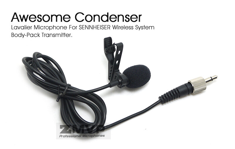 Micrófono condensador profesional Lavalier para Sennheiser, transmisor inalámbrico de cuerpo, 3,5mm, bloqueable
