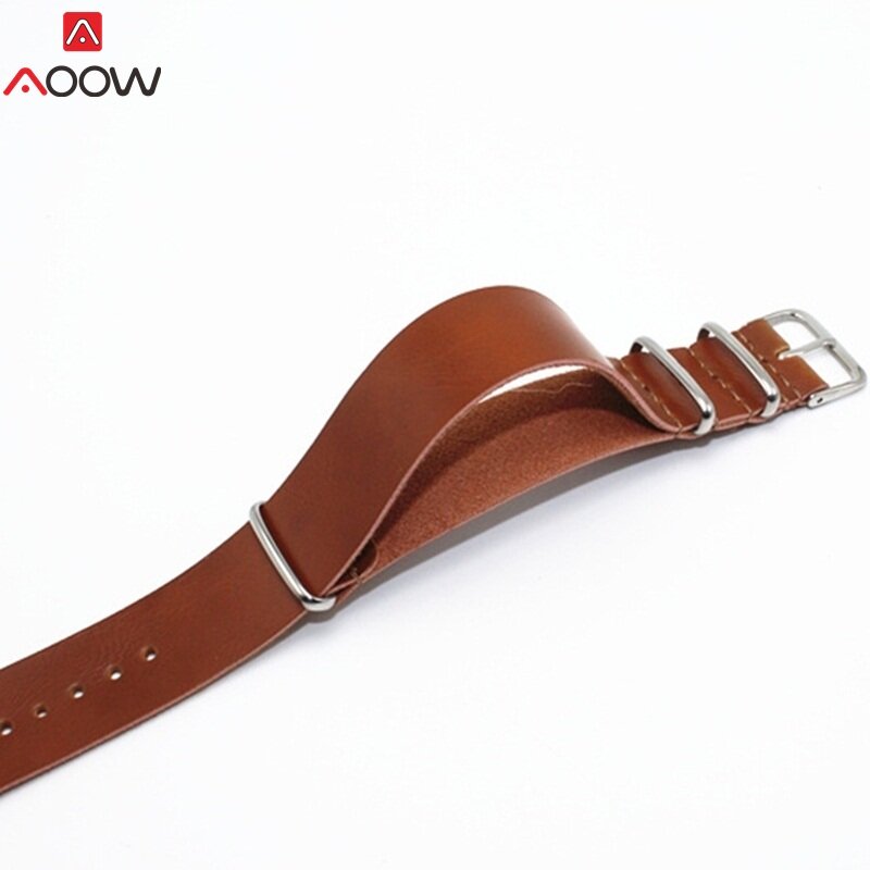 Top Quality PU Leather ZULU Watchband Strap NATO Imitation Leahter Watch band 18mm 20mm 22mm 24mm Watch Accessories