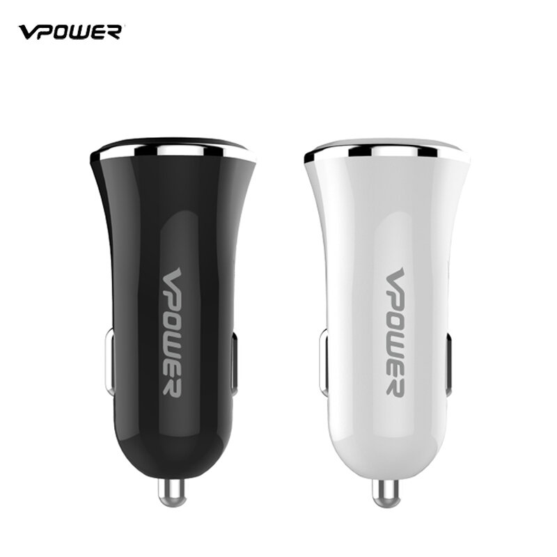 Chargeur de voiture USB Vpower double sortie de chargeur USB 2.4A charge rapide chargeur de téléphone portable adaptateur de voyage allume-cigare cc 12-24V