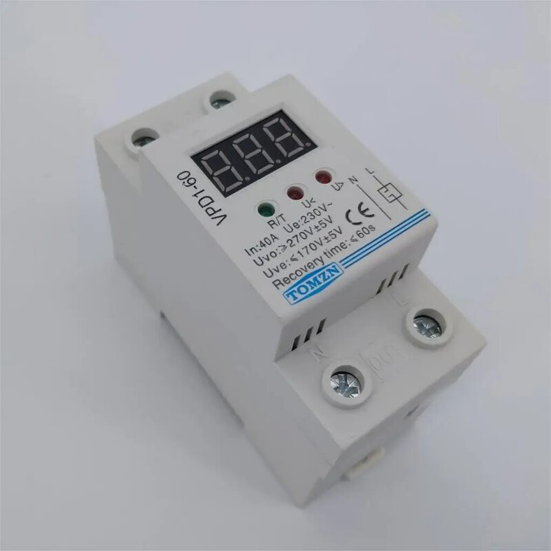 TOMZN-relé de dispositivo de protección con voltímetro, monitor de voltaje, 40A, 60A, 220V, reconexión automática